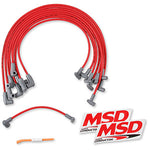 MSD Super Conductor Spark Plug Wire Set for a Small Block Chevy with HEI Cap, Red
